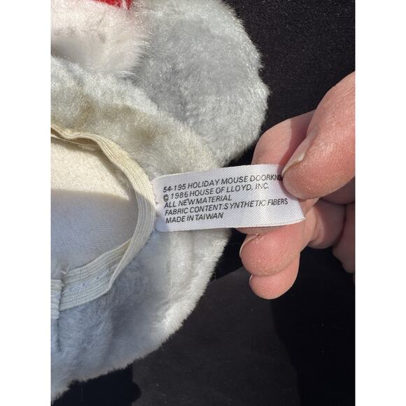 House Of Loyd Mouse Christmas Nostalgia Plush Toy Door Knob Decor Santa Hat - Picture 5 of 7